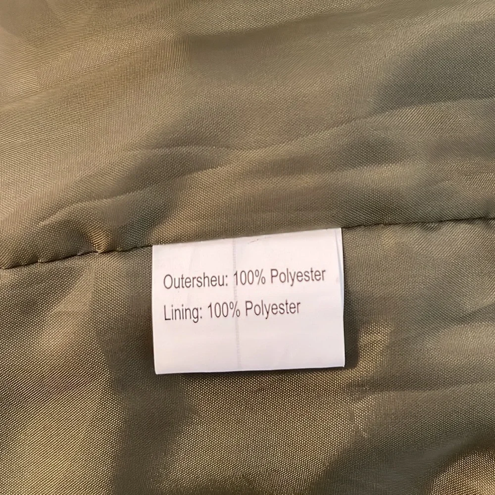 Olive green fuzzy jacket - Fleece Open Front Casual Coat with Pockets size large - Picture 7 of 8